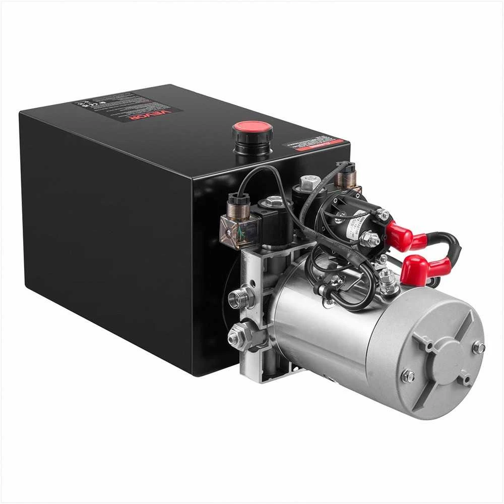 Hidraulinis agregatas savivarčių priekaboms ir automobilių keltuvams, dvigubo veikimo su 12 L metaliniu rezervuaru, DC 12V siurblys, 22 MPa maksimalus slėgis, hidraulinė stotelė