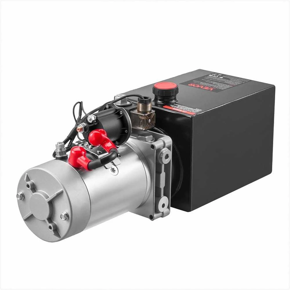 Hidraulinis agregatas savivartei ir keltuvui, vieno veikimo, 22 MPa, 3.4 L/min, DC 12V, 6L metalinis rezervuaras, savivartės siurblys, hidraulinė stotelė