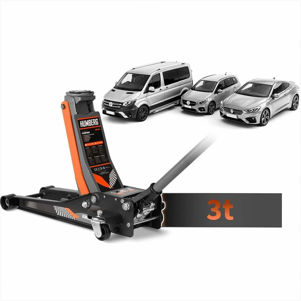Hidraulinis automobilinis domkratas, žemo profilio, 3000 kg keliamoji galia, sunkiasvoris grindų domkratas, automobiliams, furgonams ir visureigiams, automobilinis keltuvas