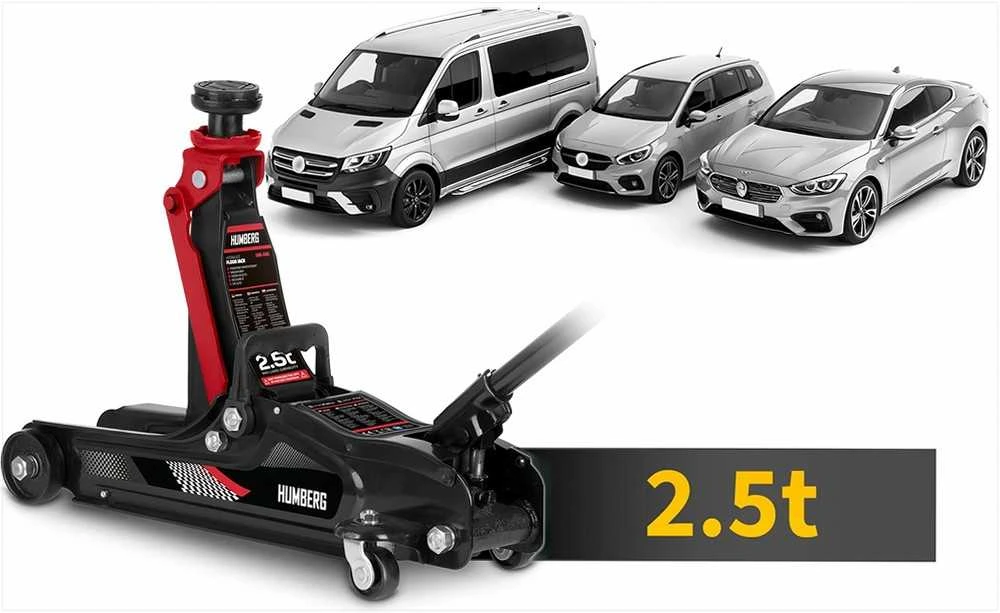 Hidraulinis automobilinis domkratas, žemo profilio grindų domkratas, 2.5 tonos keliamoji galia, sunkiasvoris plieno domkratas, automobilių keltuvas garažui ir dirbtuvėms