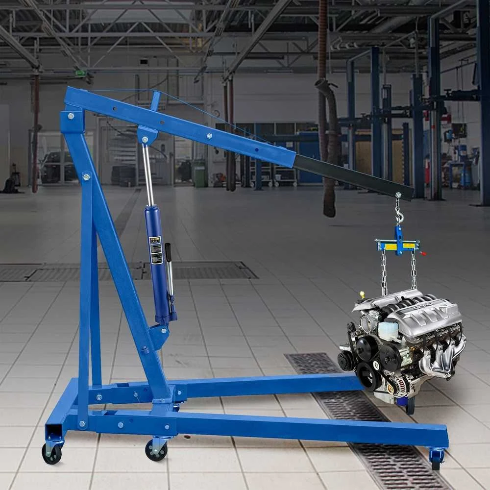 Hidraulinis ilgo cilindro domkratas 8t, vieno stūmoklio pompa, 66-116cm, variklio keltuvas, autoserviso kranas