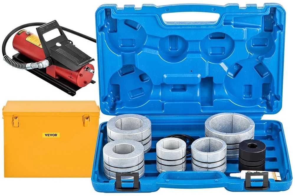 Hidraulinis išmetimo vamzdžių plėstuvas 4.1-10.8 cm, 10 t pompa, 7 antgaliai, automobilių remontui, nešiojamas rinkinys, vamzdžių išplėtimo įrankiai, praplėtimo komplektas