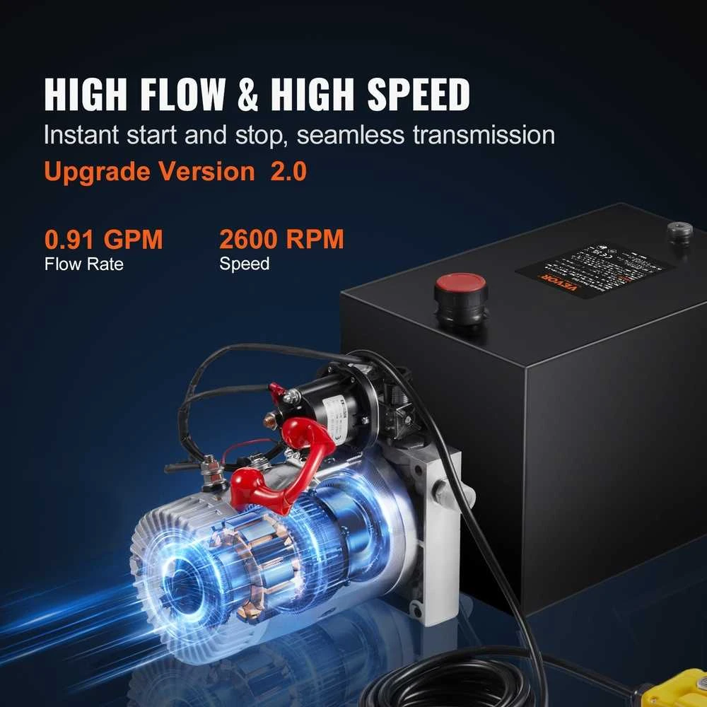Hidraulinis siurblys 7.6L, 12V, vienpusio veikimo, savivartėms, keltuvams, šakėms, sunkiajai technikai