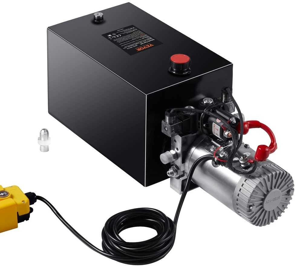 Hidraulinis siurblys dvigubo veikimo savivarcčiams, 15 kvartų rezervuaras, 12V DC 1.6kW galios blokas, 3200 psi hidraulinis maitinimo blokas, hidraulinis keltuvo siurblys