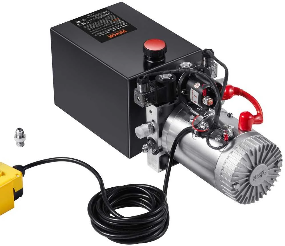 Hidraulinis siurblys dvigubo veikimo savivarčiui, 7.57l, 12V 1.6kW, hidraulinė sistema automobilių keltuvams, šakiniams krautuvams, žirkliniams keltuvams,