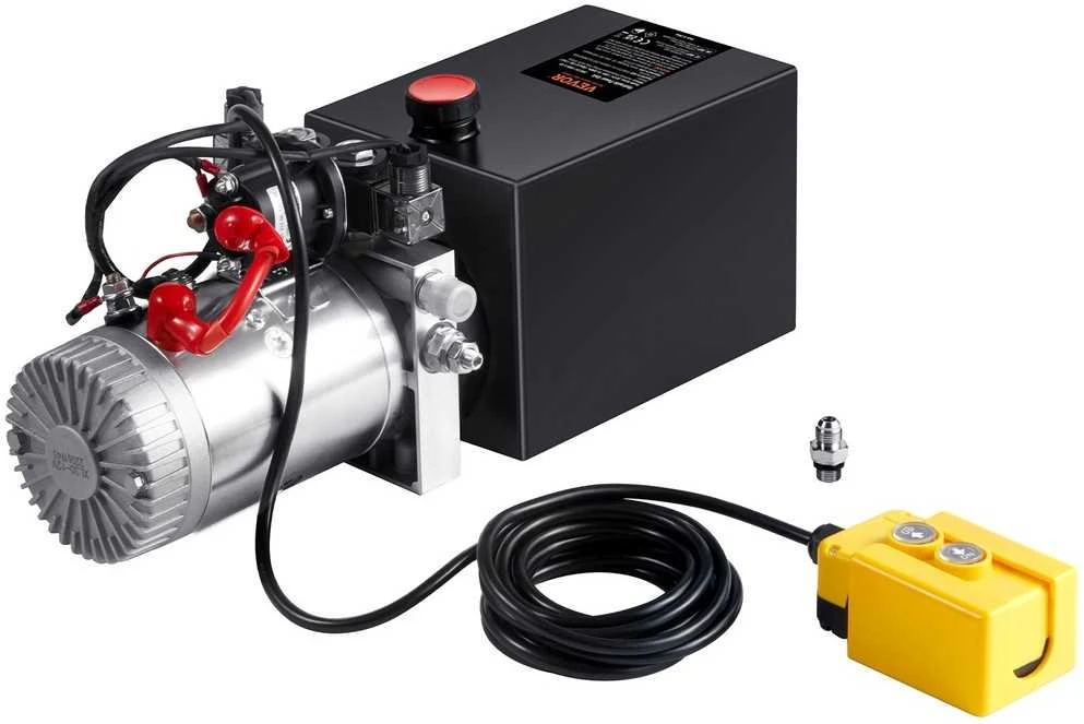 Hidraulinis siurblys savivarčiui, 6l bakas, 12V 1.6kW, dvigubo veikimo, hidraulinė stotis, savivarčio pompa