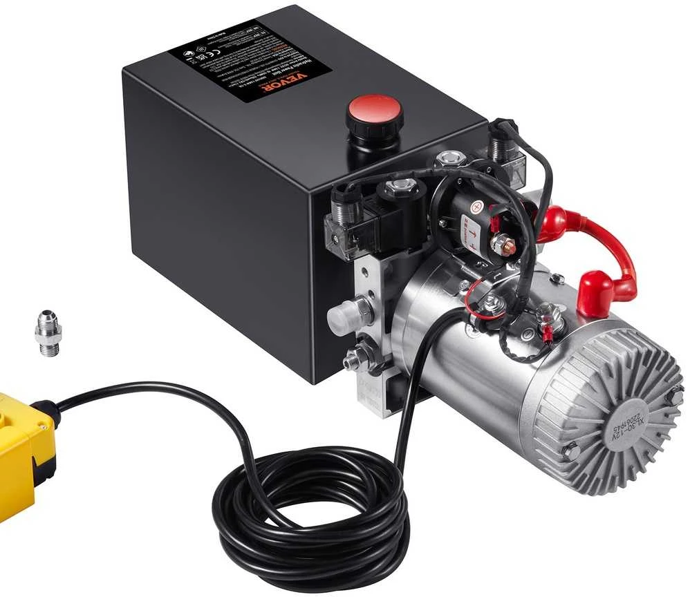 Hidraulinis siurblys savivarčiui, 6l bakas, 12V 1.6kW, dvigubo veikimo, hidraulinė stotis, savivarčio pompa