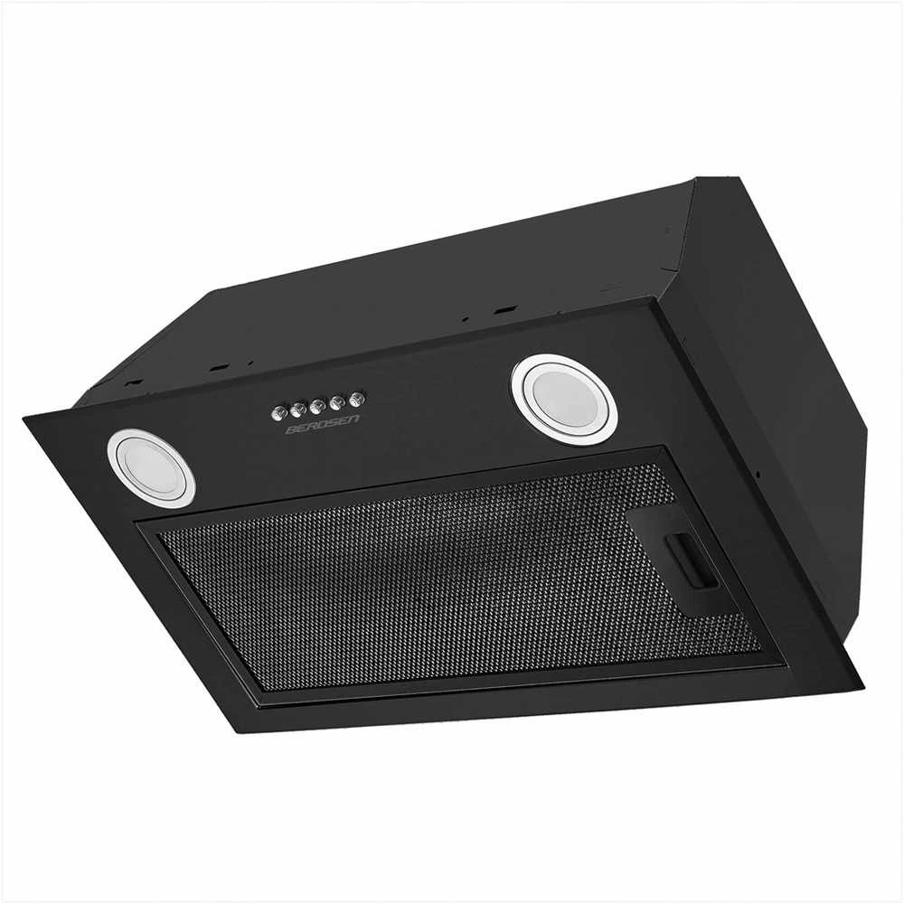 Berdsen Įmontuojamas gartraukis, 60 cm, juodas, virtuvei, efektyvi ventiliacija, su LED apšvietimu