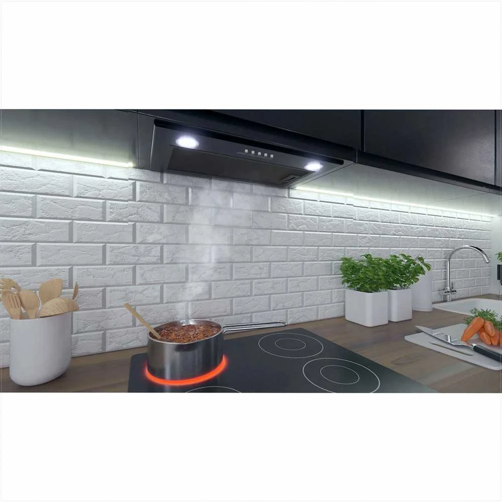 Berdsen Įmontuojamas gartraukis, 60 cm, juodas, virtuvei, efektyvi ventiliacija, su LED apšvietimu