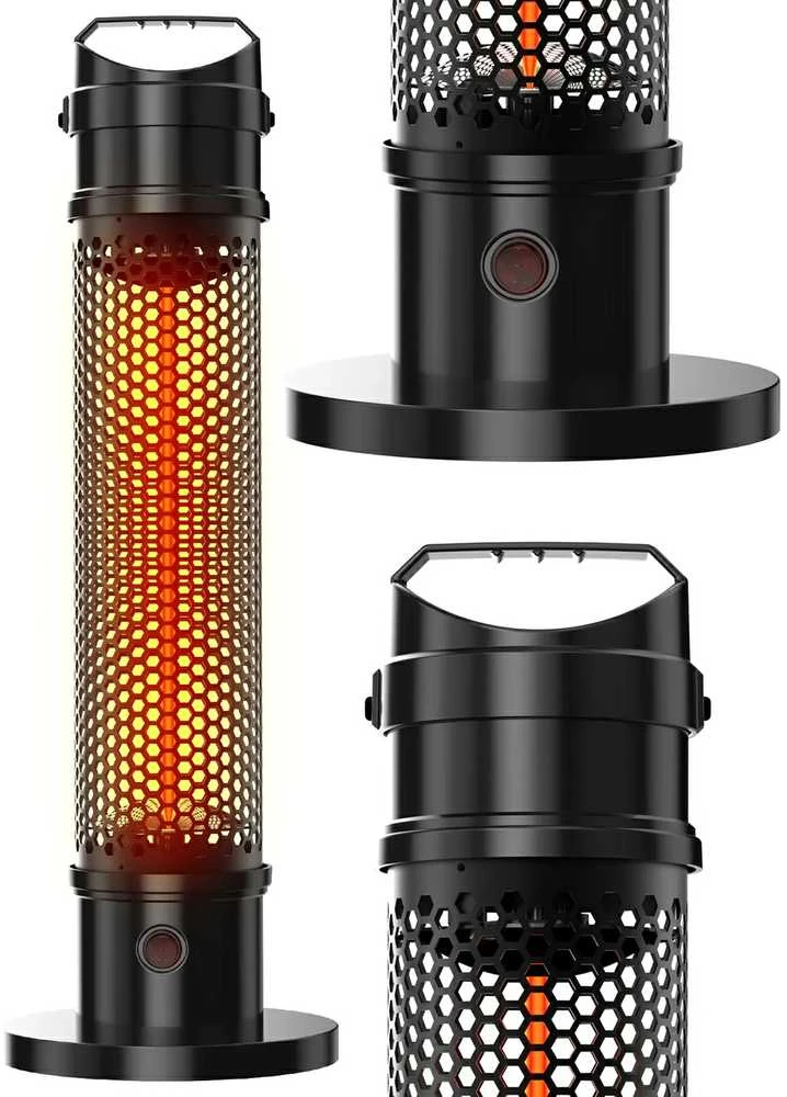Infraraudonųjų spindulių šildytuvas, 1200W elektrinis radiatorius, 360° šildymas, nešiojamas, patalpų, tolimojo infraraudonojo spinduliavimo šildytuvas