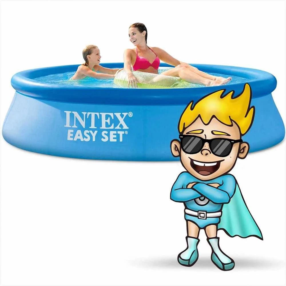 Intex Pripučiamas baseinas, 244 x 61 cm, sodui ir kiemui, su filtravimo pompa, lengvai pastatomas baseinas