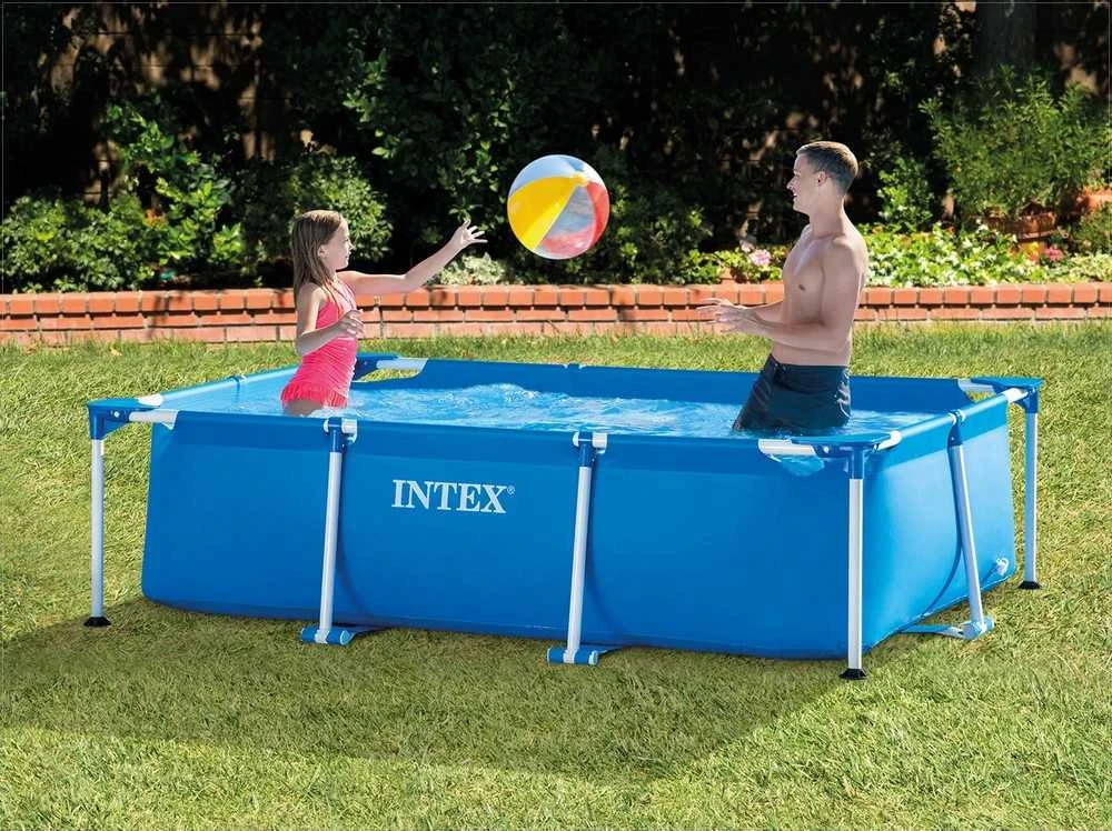 Intex Stačiakampis karkasinis baseinas, lengvai pastatomas sodo baseinas, šeimos lauko baseinas, 2282 litrų talpa, 260 x 160 x 65 cm