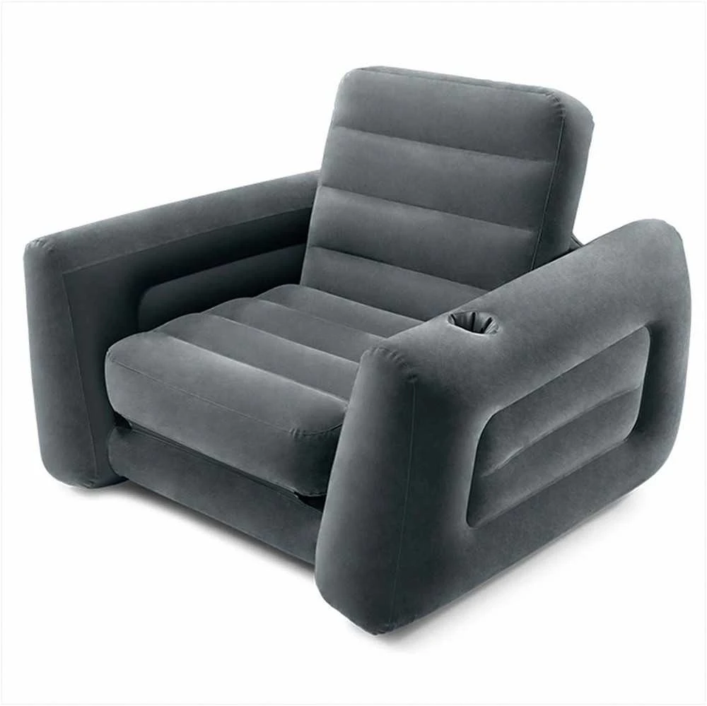 Intex Išskleidžiama sofa, tamsiai pilkos spalvos, 117x224x66cm
