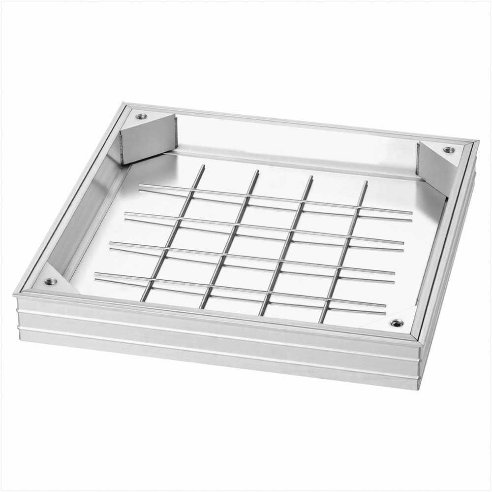 Invisible įleidžiamas šulinio dangtis su rėmu, 400 x 400mm aliuminio lydinio septiko prieigos dangtis, įleidžiamas drenažo kanalo apžiūros dangtis šaligatviams sodams terasoms, grindų liukas