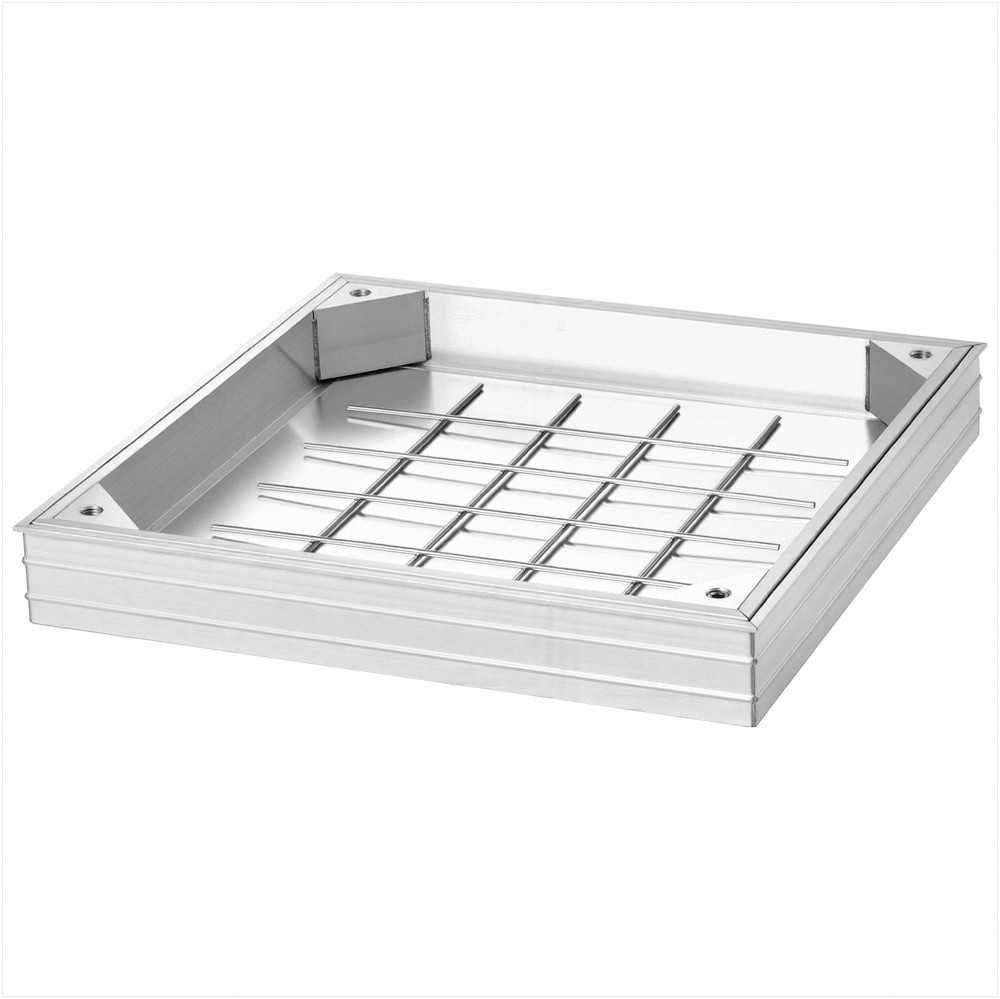 Invisible įleidžiamas šulinio dangtis su rėmu, 400 x 400mm aliuminio lydinio septiko prieigos dangtis, įleidžiamas drenažo kanalo apžiūros dangtis šaligatviams sodams terasoms, grindų liukas