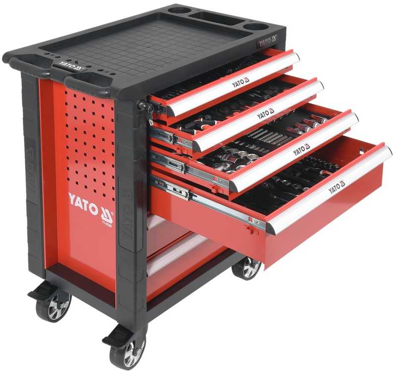 YATO dirbtuvių spintelė + 177 vnt. įrankiai