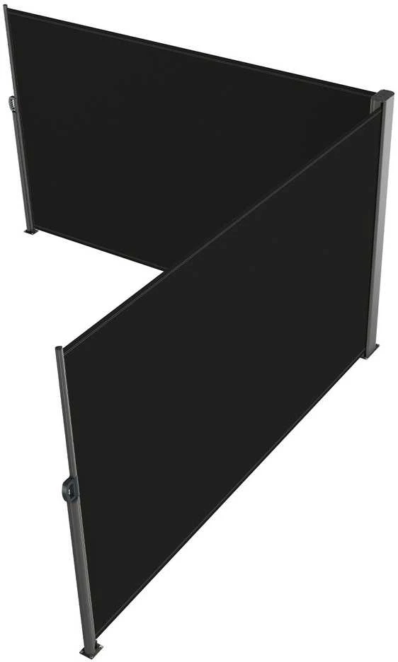 Ištraukiamas terasos ekranas, lauko privatumo ekranas, šoninė markizė balkonui, 180x600cm ištraukiama tvora, juodas lauko ekranas terasai