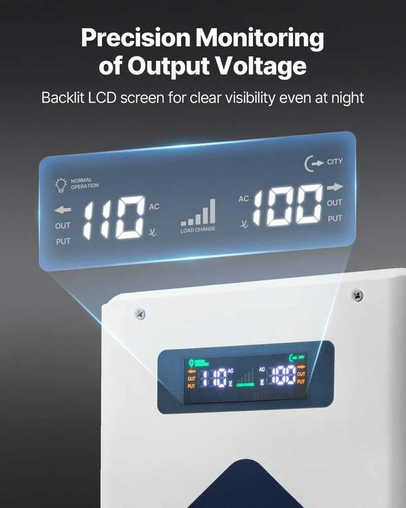 Įtampos keitiklis, 2000VA, 220V į 110V galios transformatorius su USB, JAV prietaisams, kelioninis maitinimo adapteris, įtampos reguliatorius