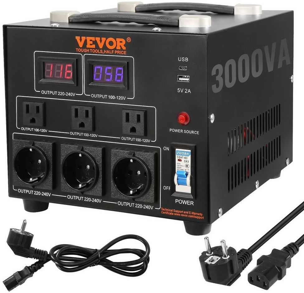 Įtampos keitiklis, 3000 VA, 110/220V