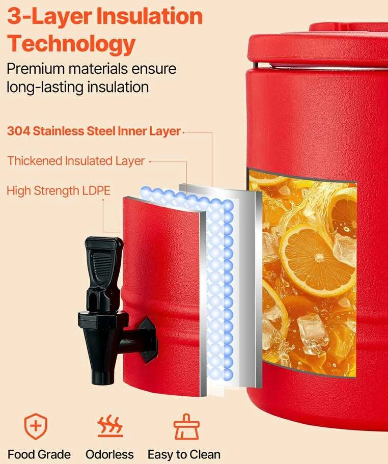 Izoliuotas gėrimų dozatorius 30L, karštiems/šaltiems gėrimams, renginiams, kavinėms, restoranams, gėrimų aparatas, termosas