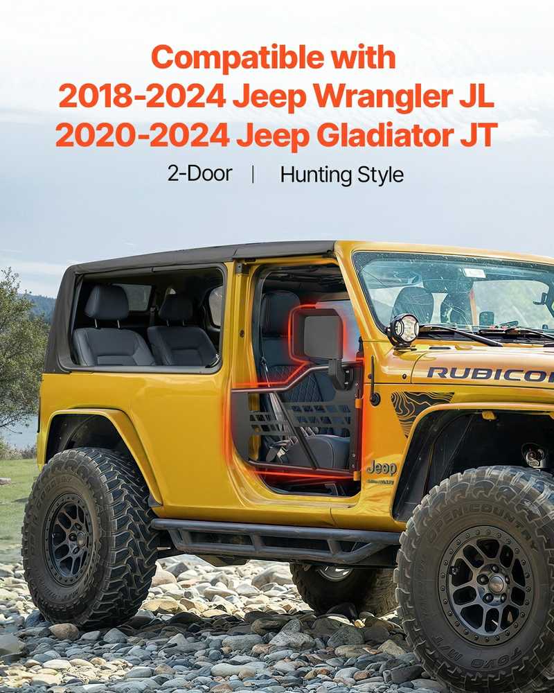 Jeep vamzdinės durys, 2 durų Wrangler JL vamzdinės durys, bekelės durys Jeep, sunkiosios Jeep durys, atviro oro Jeep priedai