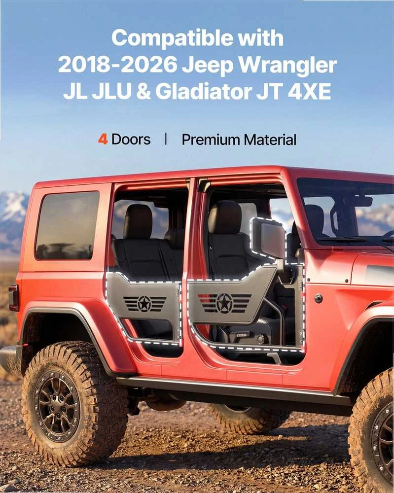 VEVOR Jeep vamzdiniai durelės 2018-2026 modeliams