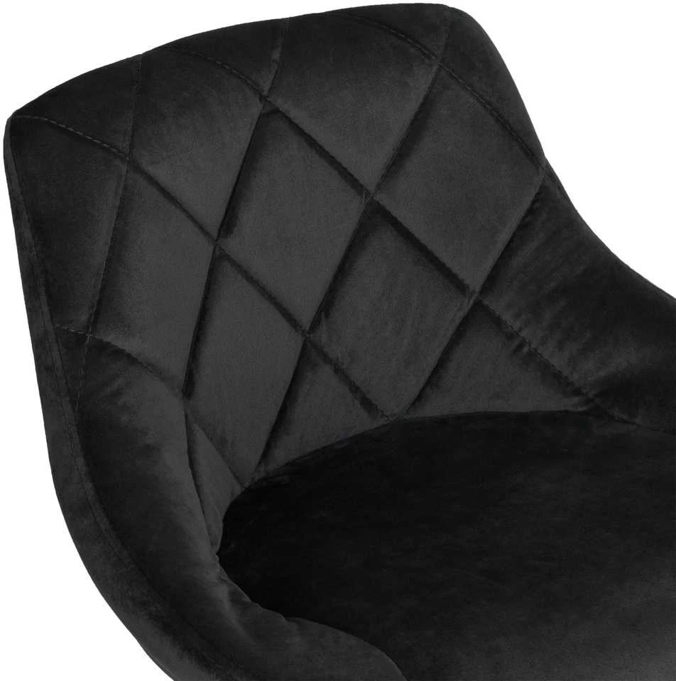 Juoda aksominė baro kėdė, reguliuojamas aukštis, geometrinis dygsniavimas, 360° pasukama, virtuvės pusbario kėdė, pusryčių baro kėdė, valgomojo kėdė