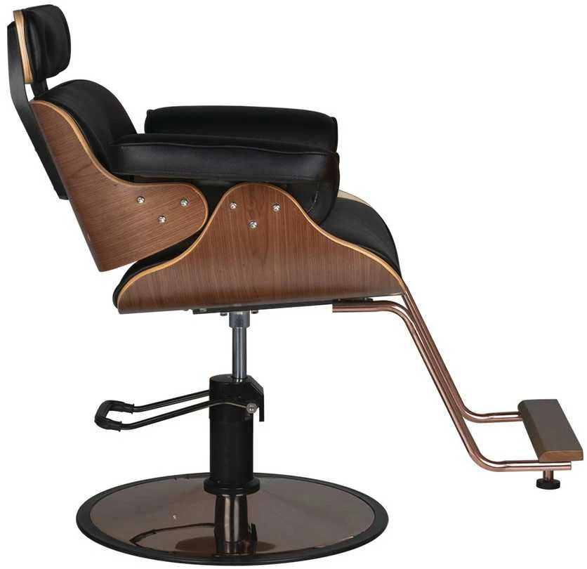 Juoda salono kėdė, hidraulinė plaukų formavimo kėdė, reguliuojama kirpyklos kėdė, pasukami salono baldai, profesionali plaukų kėdė