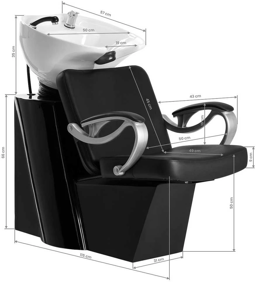 Activeshop Kirpyklos plautuvė Hair System ZA31 Juodas