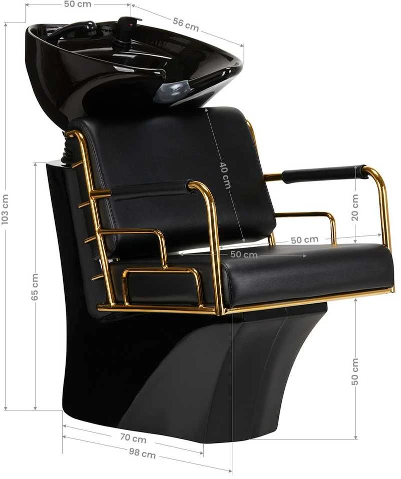 Activeshop Kirpyklos plautuvė GABBIANO PROFESSIONAL HAIRWASHER PRATO GOLD Juodas
