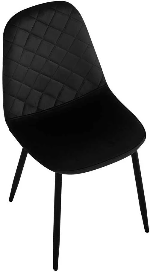 Juodo aksomo kėdė su metalinėmis kojomis, modernaus dizaino, 83 cm aukščio, valgomojo, svetainės, darbo kėdė