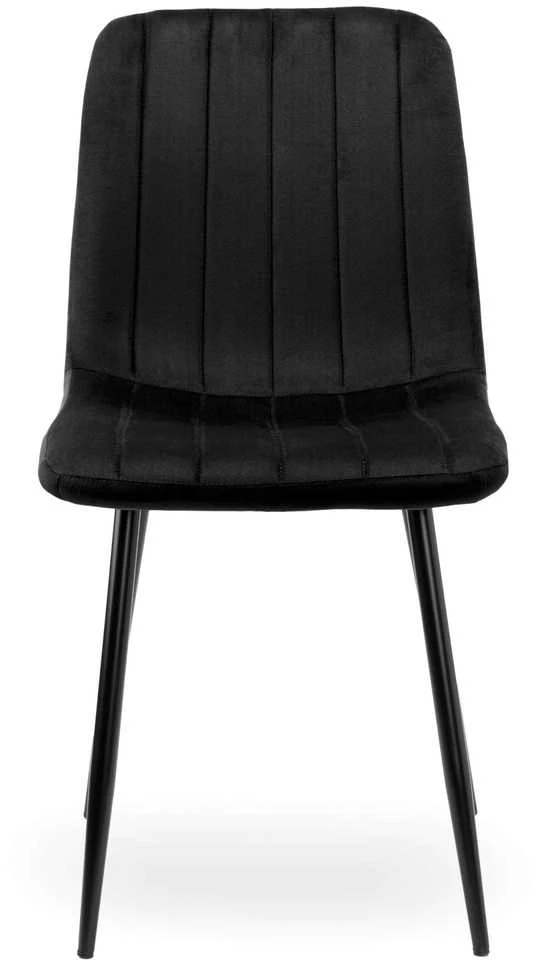Juodo aksomo valgomojo kėdė, ergonomiška, 120 kg, patogi, minkšta, virtuvės kėdė su atlošu