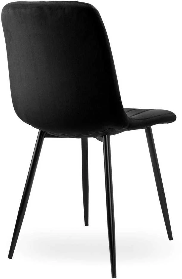 Juodo aksomo valgomojo kėdė, ergonomiška, 120 kg, patogi, minkšta, virtuvės kėdė su atlošu