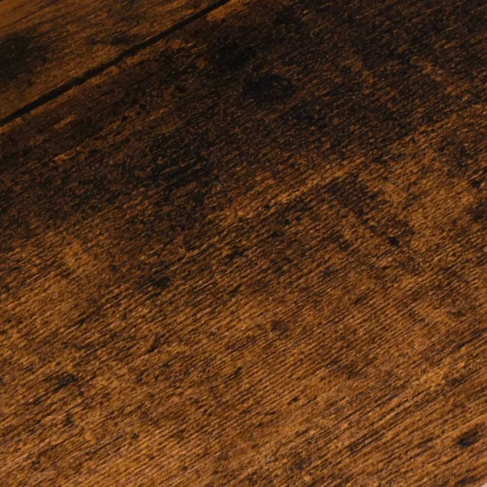 Juodo metalo ir sendinto ąžuolo dviejų aukštų gėlių stovas, loft stiliaus, augalų lentyna, kaimiškas gėlių stovas