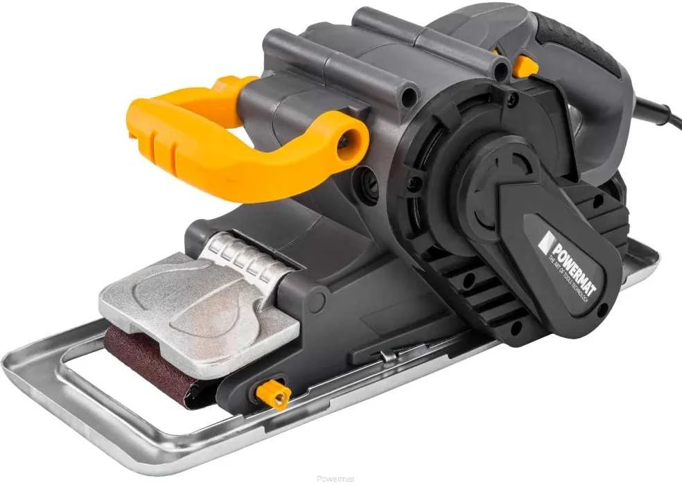 Powermat Juostinis šlifuoklis, 2000W, 230V, kintamas greitis, su dulkių maišeliu, medienai, metalui ir plastikui, nešiojamas ir stacionarus naudojimas