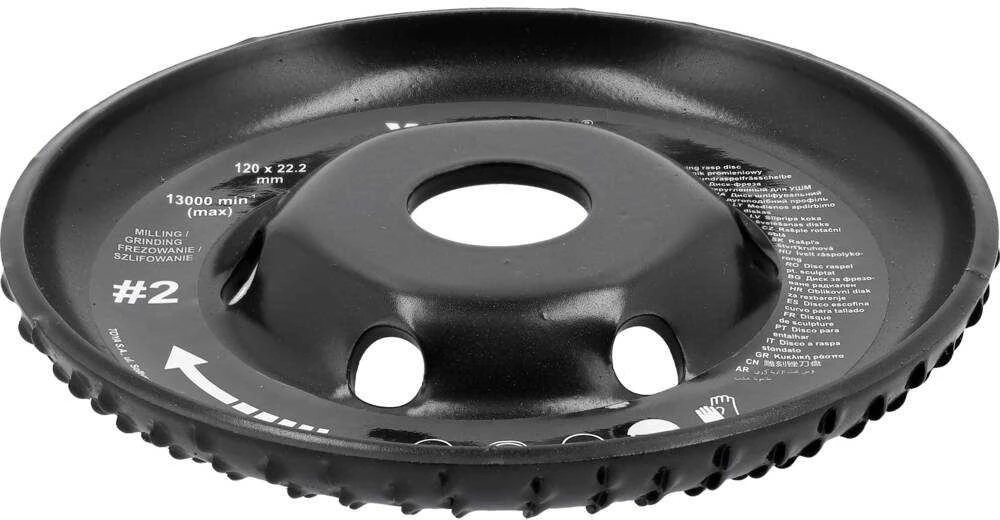 Yato Kampinio šlifuoklio dildė medienai, metalui, plastikui, šlifavimo ir frezavimo įrankis, 120 mm dildė, šlifavimo diskas