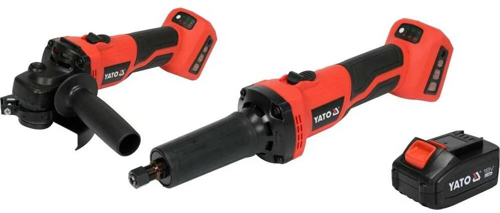 YATO SZLIFIERKI 18V Rinkinys 2vnt.. kampinis + tiesinis 1x4,0Ah