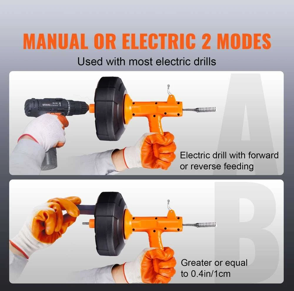 VEVOR 25 ft vamzdžių gyvatė su grąžto priedu
