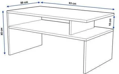 TV staliukas Kavos staliukas Perfektciecie Jula 93x50x45 cm, juodas