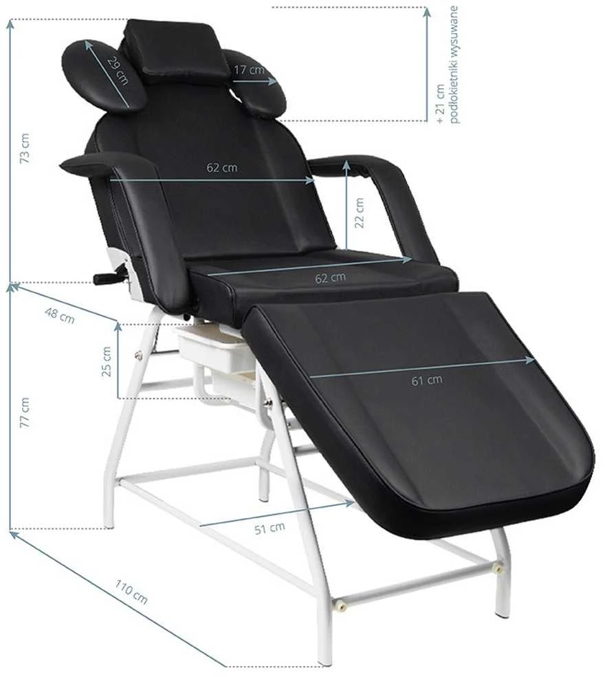 Activeshop Kosmetologinis krėslas VISAGE Juodas