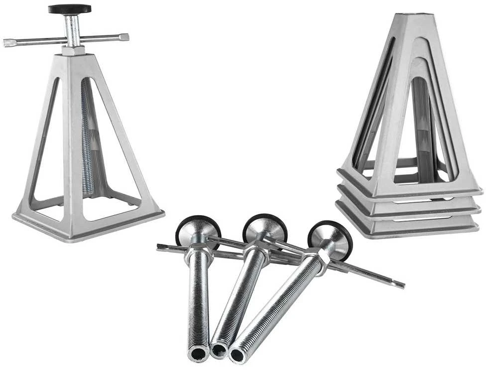 Kemperiniai RV stabilizavimo domkratai, 4 vnt., aliuminiai, 11-17 colių, 6000 lbs, priekaboms, nameliams ant ratų