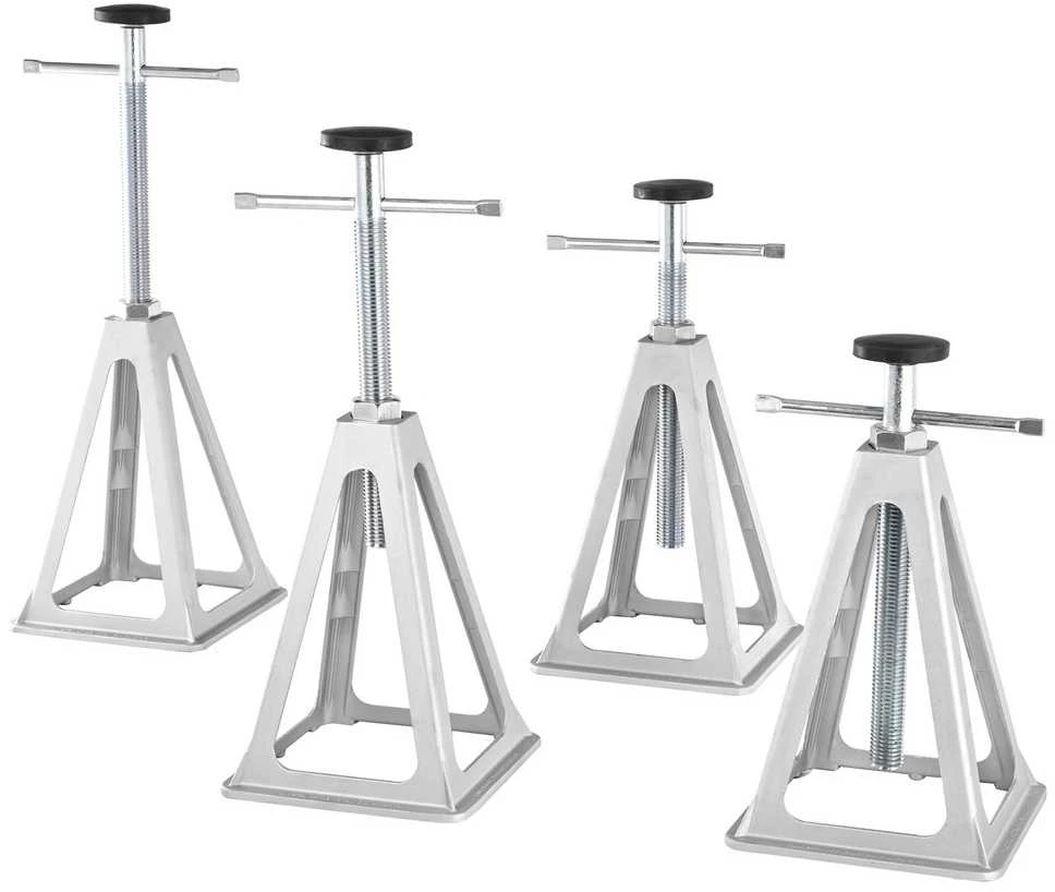 Kemperiniai RV stabilizavimo domkratai, 4 vnt., aliuminiai, 11-17 colių, 6000 lbs, priekaboms, nameliams ant ratų