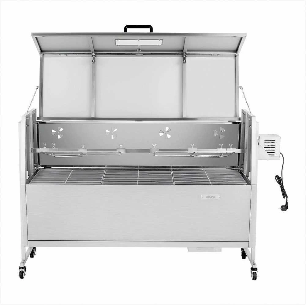 Kepsninės suktuvas lauko vakarėliams, su 38W varikliu ir 60 kg apkrova, reguliuojamas aukštis, kepsninė ant iešmo, anglinis kepsninės suktuvas, lauko kepsninė