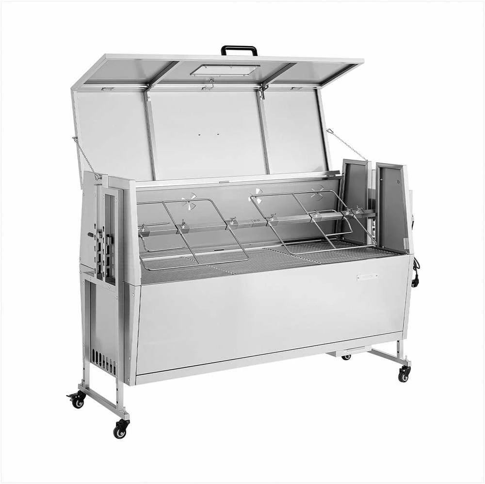Kepsninės suktuvas lauko vakarėliams, su 38W varikliu ir 60 kg apkrova, reguliuojamas aukštis, kepsninė ant iešmo, anglinis kepsninės suktuvas, lauko kepsninė