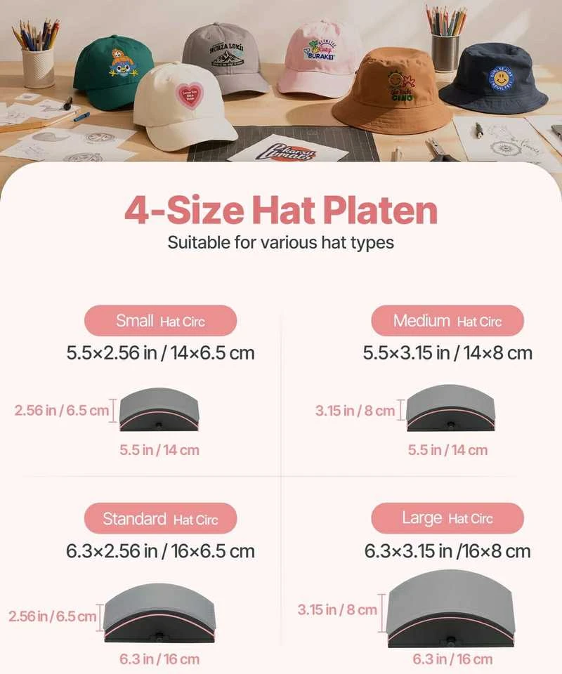 Kepurių presas su 4 kaitinimo plokštėmis, termo presas kepurėms, galvos juostoms, rankogaliams, kaukėms