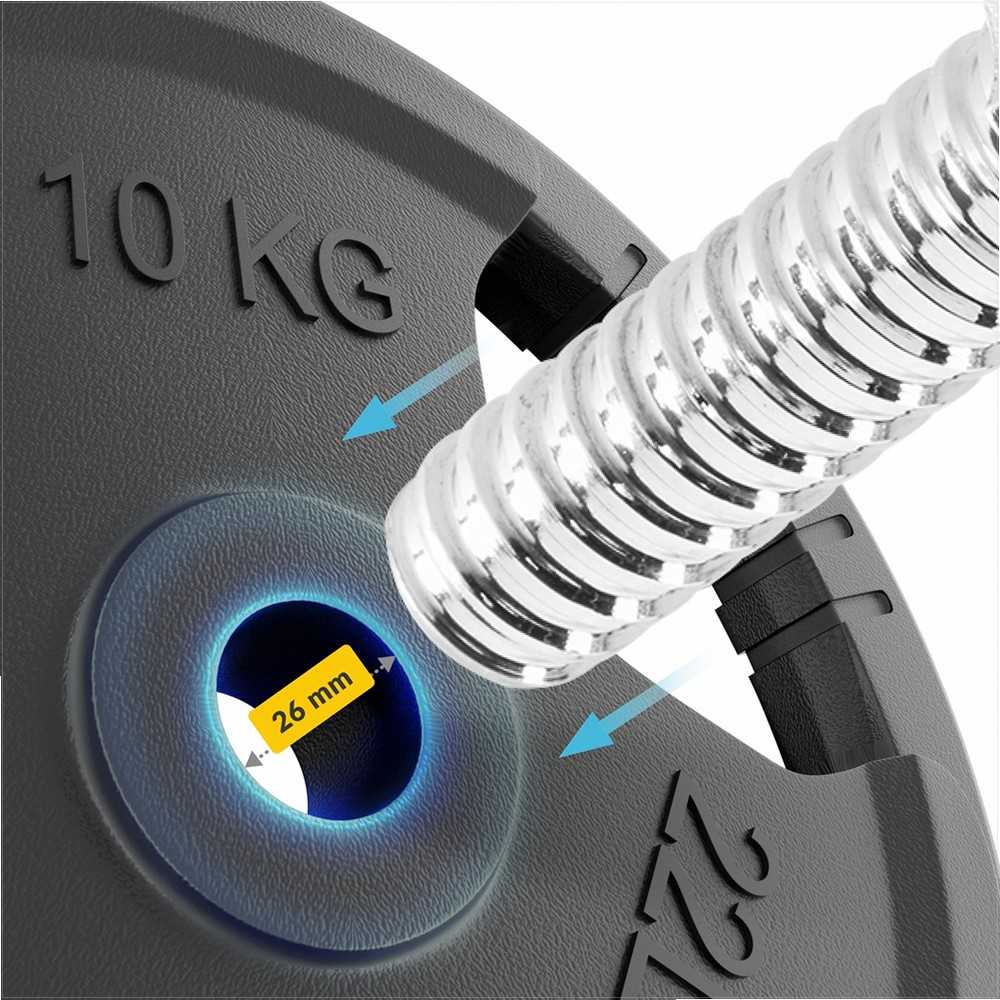 Ketaus hantelių rinkinys, 20 kg su išlenkta štanga, 120 cm, skirtas namų sporto salei ir jėgos treniruotėms
