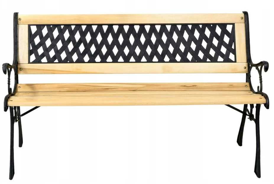 Ketaus sodo suoliukas KARO, klasikinio stiliaus, dekoratyvinis, lengvas surinkimas, 120 cm parko suolas, lauko baldai, metalinis suoliukas