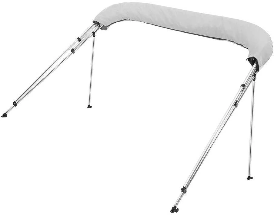 Keturių lankų valties biminis, 243.8 cm, pilkas, apsauga nuo saulės, tentas, stogelis laivui