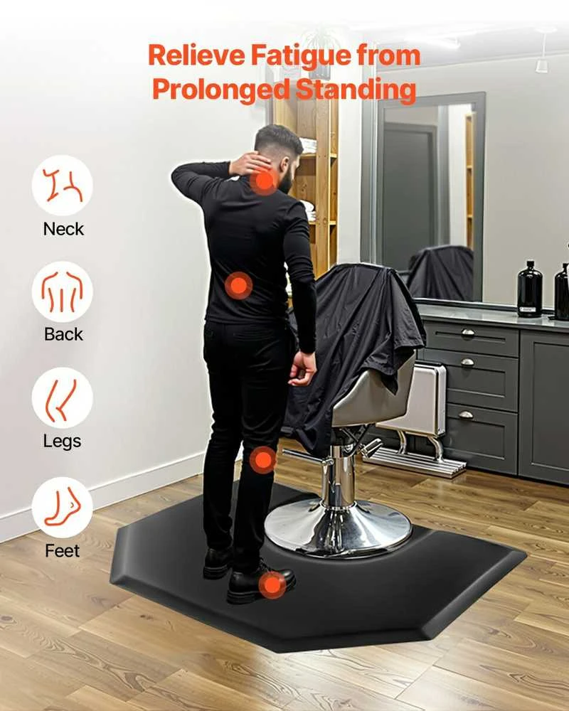 Kirpėjo salono kilimėlis, neslystantis, šešiakampis, nuovargio mažinimo, profesionalams, ergonomiškas, grožio salonui