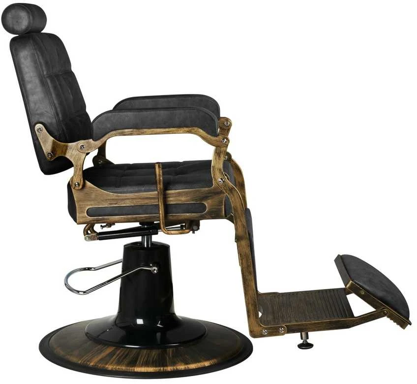 Kirpyklos kėdė, hidraulinė, reguliuojama, pasukama, retro stiliaus, juoda sintetinės odos kirpyklos kėdė, profesionali kirpyklos kėdė salonui
